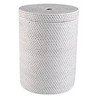 White Rattan Hamper w/Lid